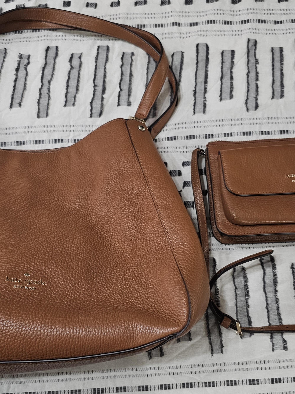 kate spade Brown Leather Shoulder Bag and Wallet Set